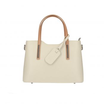 Geanta dama, Maila GT3792, piele naturala, Bej/Cognac