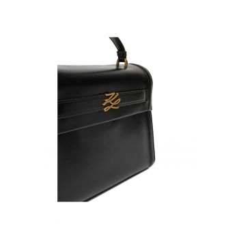 Geanta dama  neagra/aurie - din piele naturala - model 992