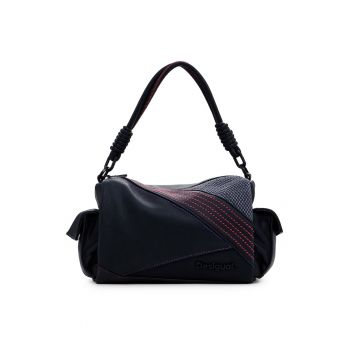 Geanta dama  piele ecologica - negru/rosu