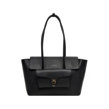 Geanta dama -  piele naturala - negru - universala