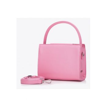 Geanta de dama  minitorebka - ecologica - cu clamsa stralucitoare - roz deschis - dimensiuni 20x25cm