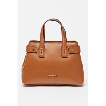 Geanta de piele cu bareta de umar - Caramel