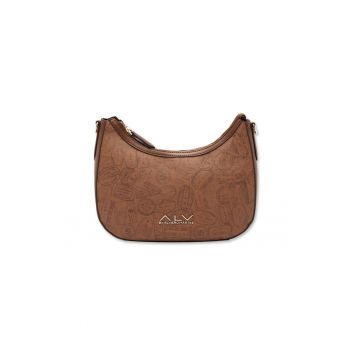 Geanta de piele ecologica cu maner si model - Caramel