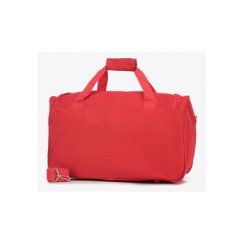 Geanta de voiaj mare  poliester rosu - cu curea reglabila - doua buzunare frontale