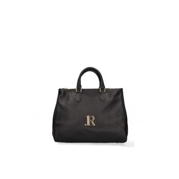 Geanta din piele cu bareta de umar Aurelia Chic - Auriu/Negru