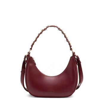 Geanta din piele ecologica cu bareta aditionala de umar - Maro cognac