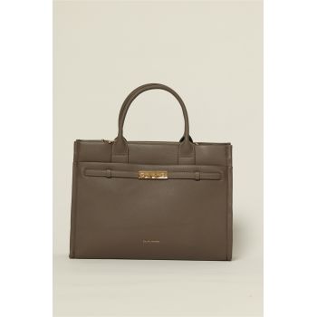 Geanta gri office cu design modern