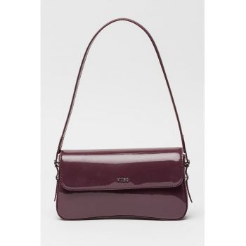 Geanta lacuita cu bareta de umar Syndra - Violet pruna