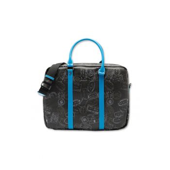 Geanta messenger cu model Aurelia Nova - Negru/Albastru