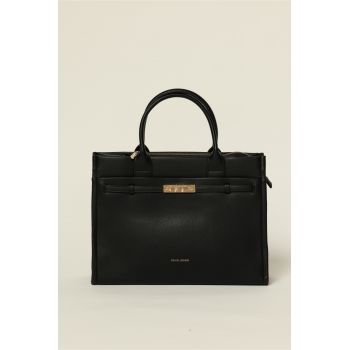 Geanta neagra office cu design modern