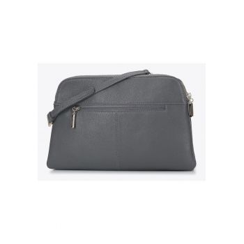 Geanta  piele naturala - doua compartimente - pielefewqg - Gri