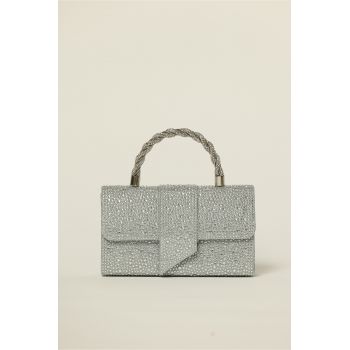 Gentuta argintie cu aplicatii si pietre stralucitoare