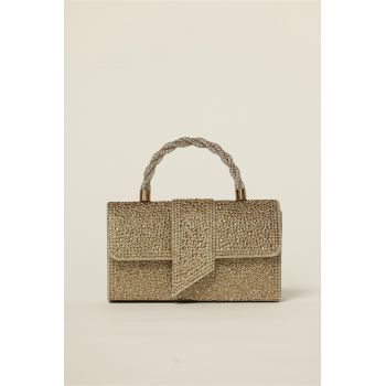 Gentuta aurie cu aplicatii si pietre stralucitoare