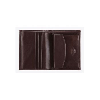 Portofel barbati  Arizona - din piele naturala - 6 locuri pentru carduri - 2 compartimente pentru bancnote - culoare maro - dimensiuni variabile.