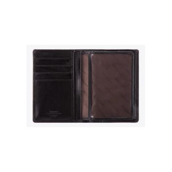 Portofel barbati  colectia 11 - piele naturala - 4 locuri pentru carduri - negru - dimensiuni variabile