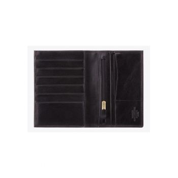 Portofel barbati  piele naturala - 11 pentru carduri - negru - Negru lucios