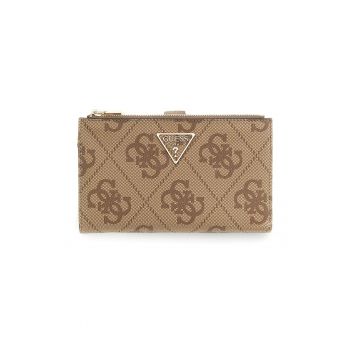 Portofel cu monograma si fermoar Laurel - Maro deschis