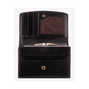 Portofel dama  Arizona - piele naturala - 9 locuri pentru carduri - negru - dimensiuni variabile