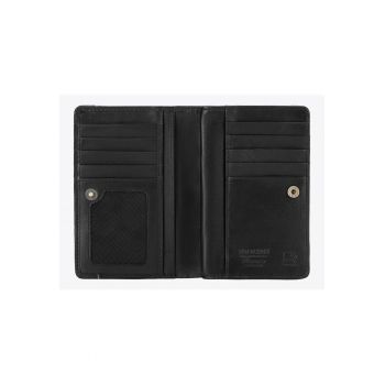 Portofel dama  colectia Florence - piele naturala - 9 locuri pentru carduri - negru