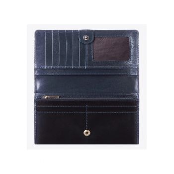 Portofel dama  din piele lacuita - design elegant - 10x18 -5cm - culoare albastru