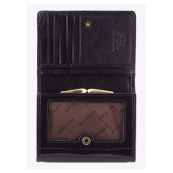 Portofel dama  piele - 6 locuri pentru carduri - albastru - 9 -5x12cm