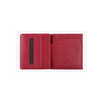 Portofel dama  Saffiano - piele naturala - 2 compartimente pentru bancnote - 5 locuri pentru carduri - 10x9cm