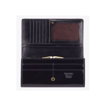 Portofel dama  Verona - piele lacuita - 10 locuri pentru carduri - albastru - dimensiuni variabile