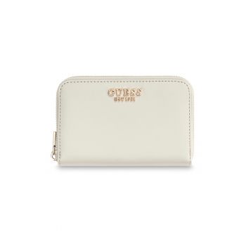 Portofel de piele ecologica cu logo Laurel - Alb fildes