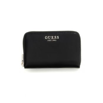 Portofel de piele ecologica cu logo Laurel - Negru