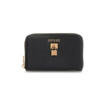 Portofel din piele ecologica cu fermoar Yesba - Auriu/Negru