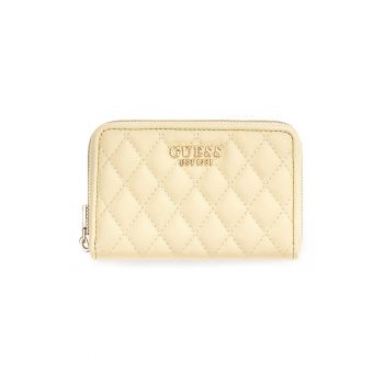 Portofel matlasat cu fermoar Atabey - Galben pal