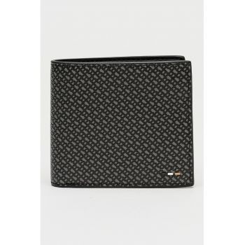 Portofel pliabil cu model - Gri/Negru