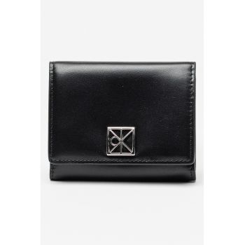 Portofel pliabil din piele - Negru