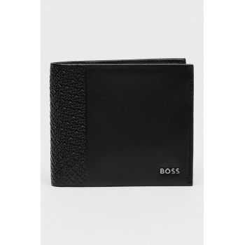 Portofel pliabil din piele - Negru