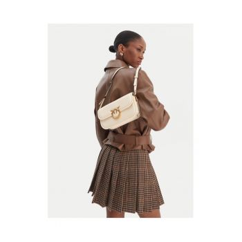 Geanta dama  Love Box Baguette Al - piele naturala - alba