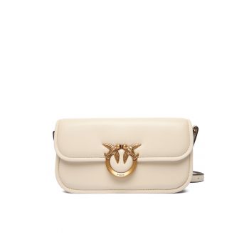 Geanta dama  Love Box Baguette Al - piele naturala - alba