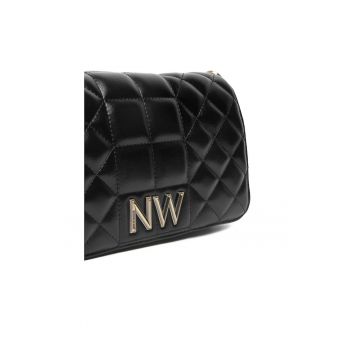 Geanta dama  model EO-VERMONT-I-LDA8409 - neagra - din material textil.