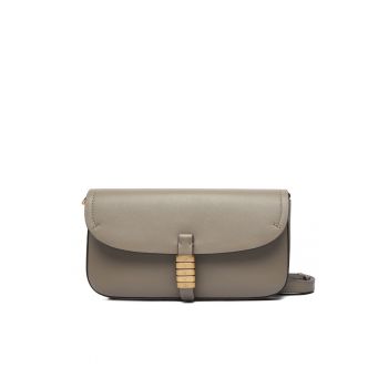 Geanta dama  model I68Q Saddle Flat - bej - din piele naturala