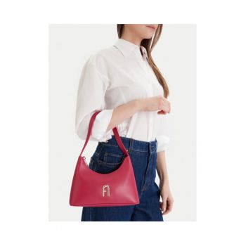 Geanta dama  Velvet Pink Diamante Mini - piele naturala - 30x20cm