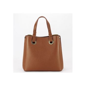 Geanta din piele naturala office/casual B-8916 129 - Maro camel