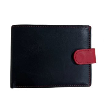 Portofel barbati Delis, Nick PT1438, piele naturala, Negru/ Rosu