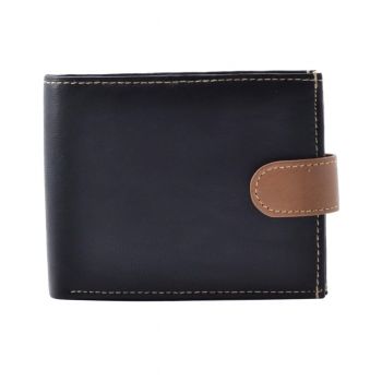 Portofel barbati Delis, Nick PT1439, piele naturala, Negru/ Maro