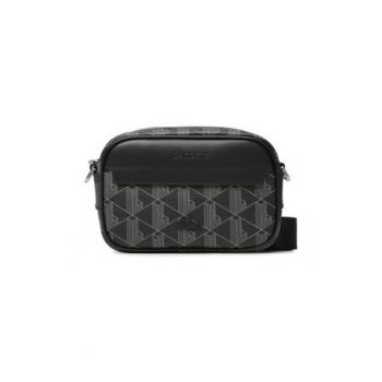 Geanta barbati  neagra - material piele ecologica - 19.5 x 12.5 x 6 cm