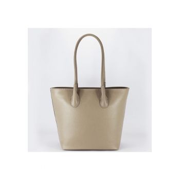 Geanta bej din piele naturala 8966 123 19222 - Bej