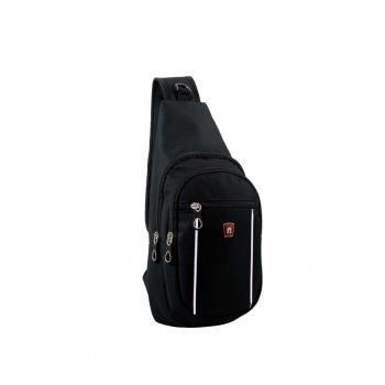 Geanta crossbody barbati -  seria Easy - 18.5 x 10 x 38 cm - neagra