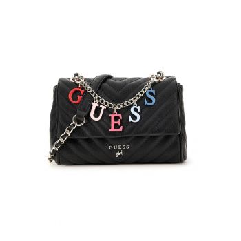 Geanta crossbody cu aspect matlasat - Negru