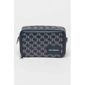 Geanta crossbody cu logo Voyage - Gri deschis/Albastru ultramarin/Lila pal