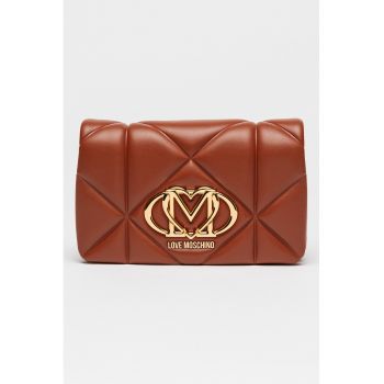 Geanta crossbody de piele ecologica cu lant - Maro scortisoara