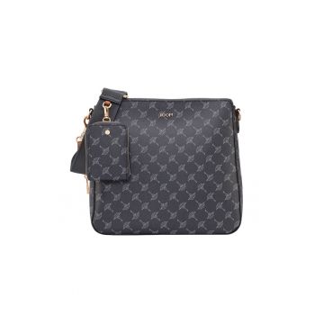 Geanta crossbody de piele ecologica cu model logo Jasmina - Albastru inchis