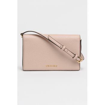 Geanta crossbody de piele Jet Set - Roz deschis